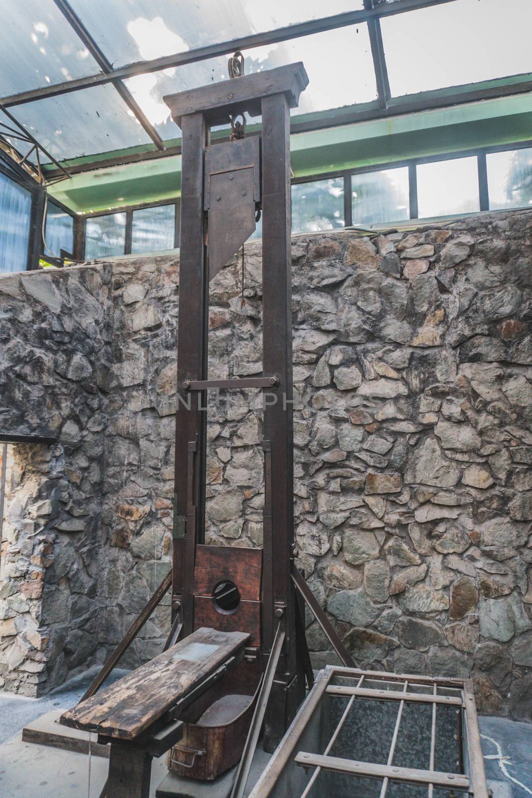 Guillotine at the Ho Chi Minh City War Museum. Vietnam
