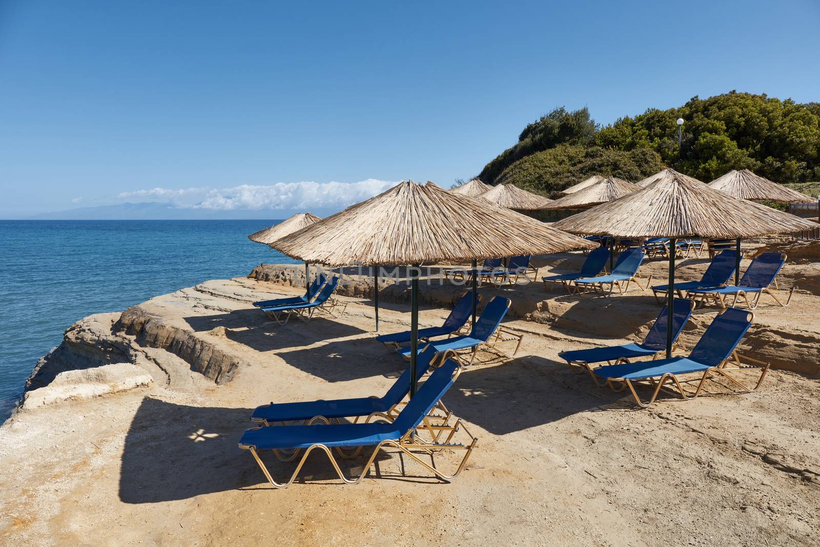 Sidari, Corfu Island, Greece. Sunny day with no people on Canal D’amour Beach.