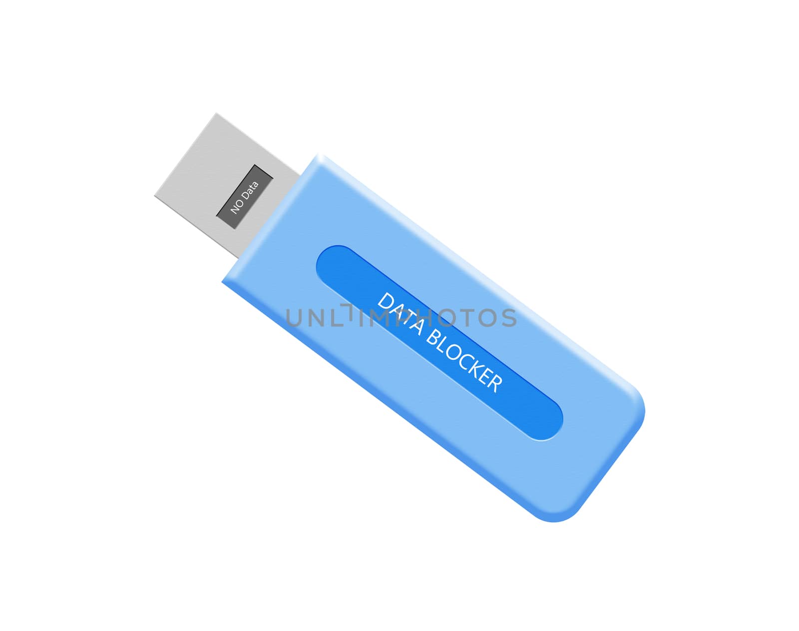 Illustrative example of USB data blocker or Condom used to protect from juice jacking or hacking