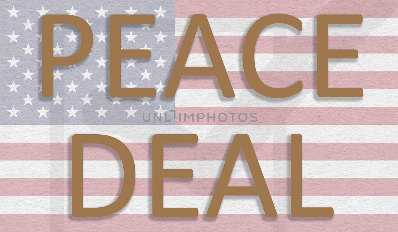 concept of peace deal with US or United States of America showing with flag