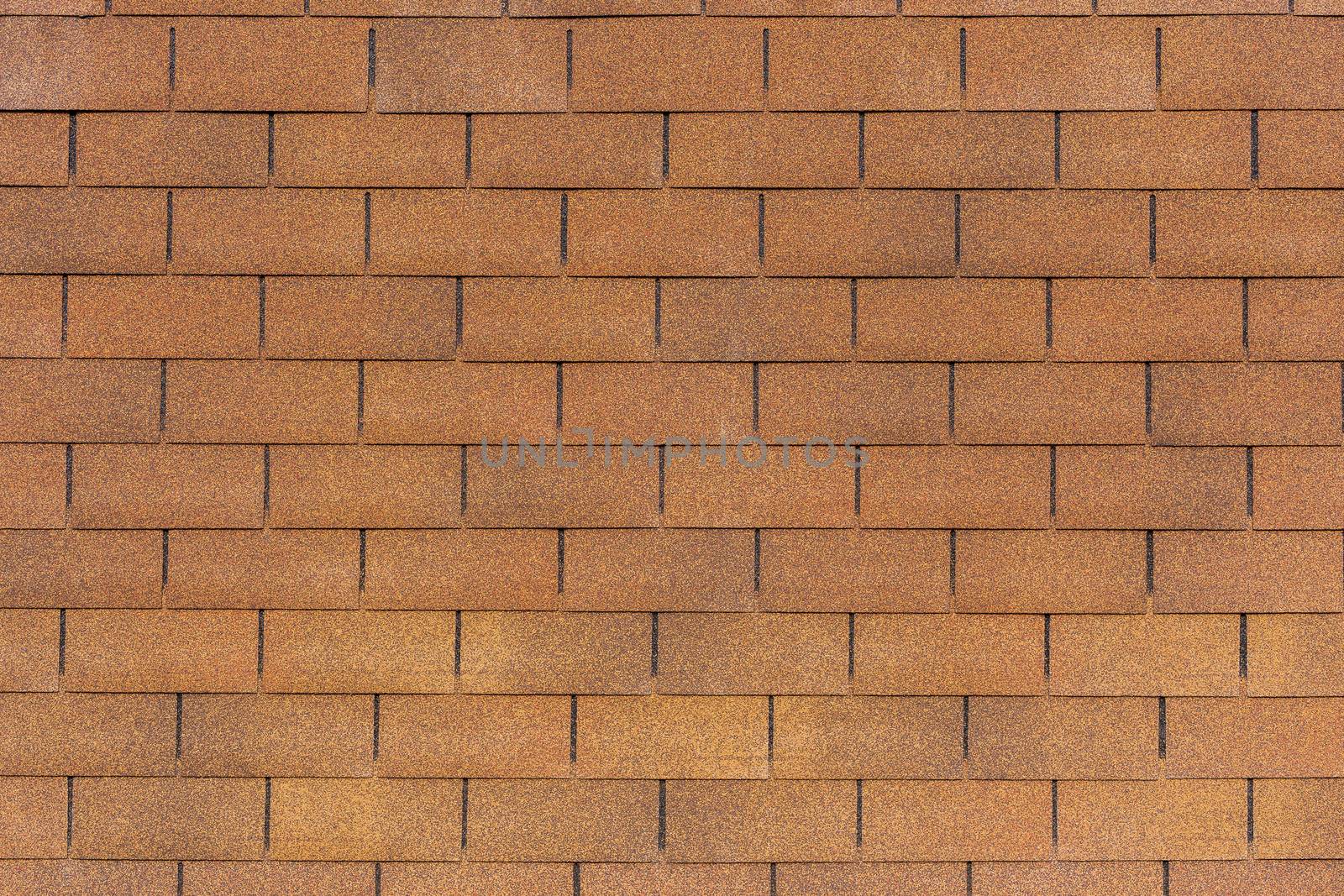 brown flexible roof tile flat background and texture, rectangular form.