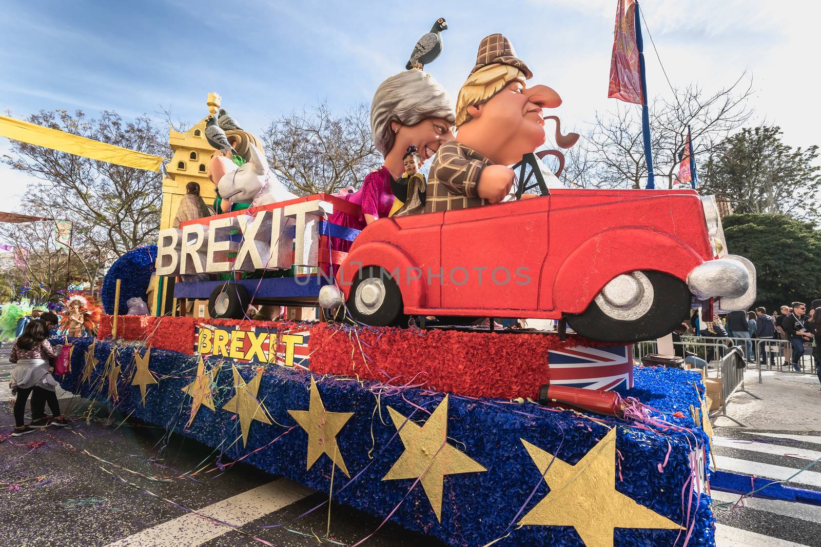 BREXIT float parading in the street in carnival of Loule city, P by AtlanticEUROSTOXX