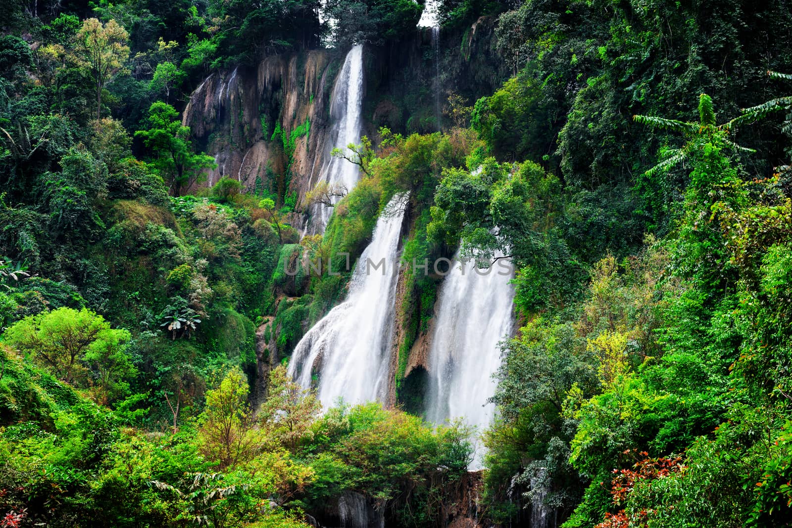 Thi Lo Su(Tee Lor Su) waterfall in Umphang Wildlife Sanctuary. Thi Lo Su is claimed to be the largest and highest waterfall in northwestern Thailand.