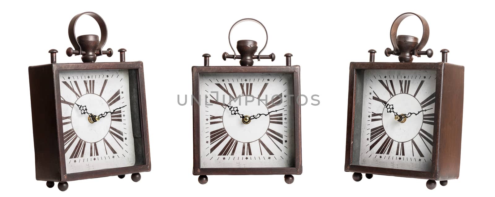 vintage style of desktop clock isolated on white background