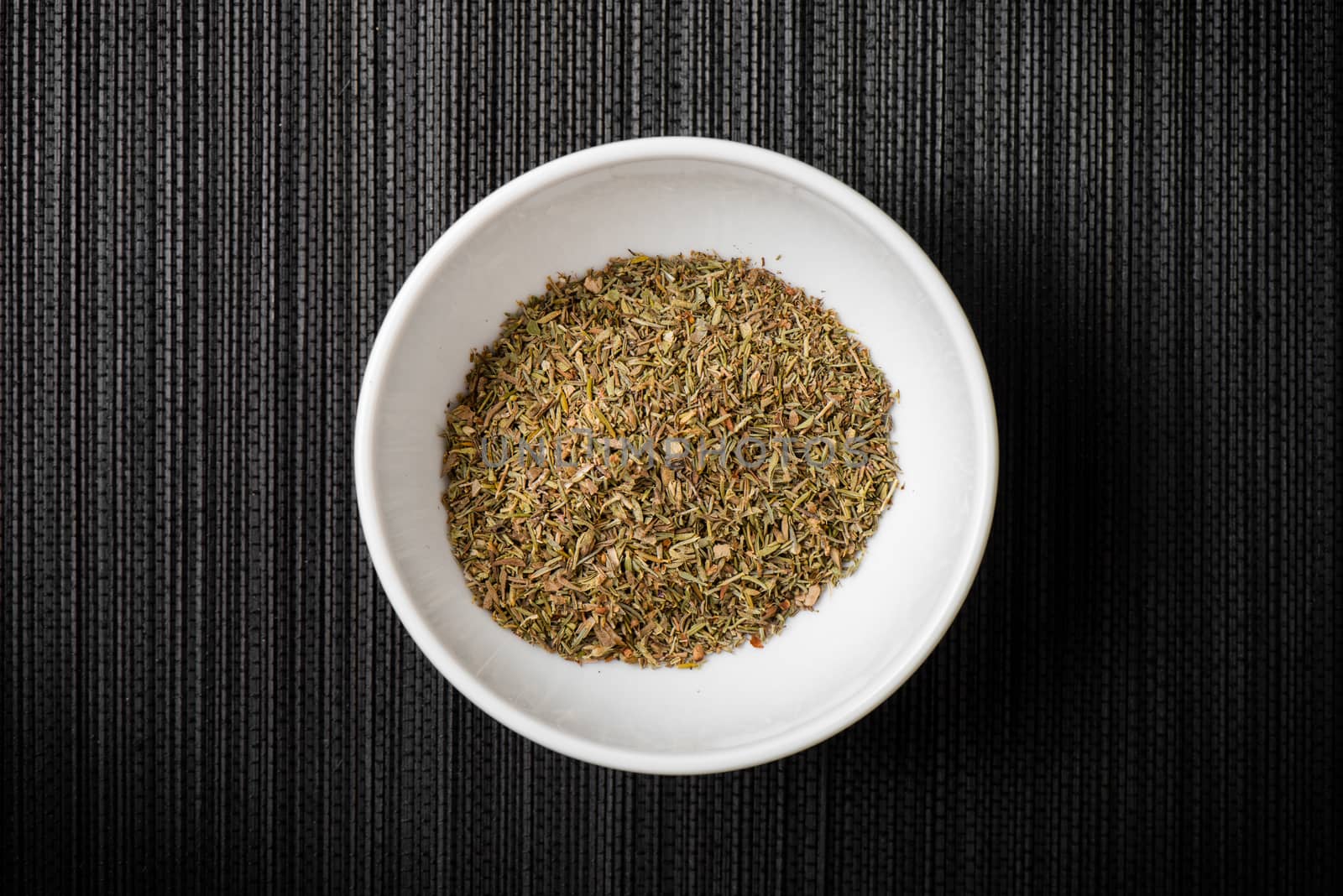 Closeup organic dried thyme, ingredient for cooking. Herb concept.
