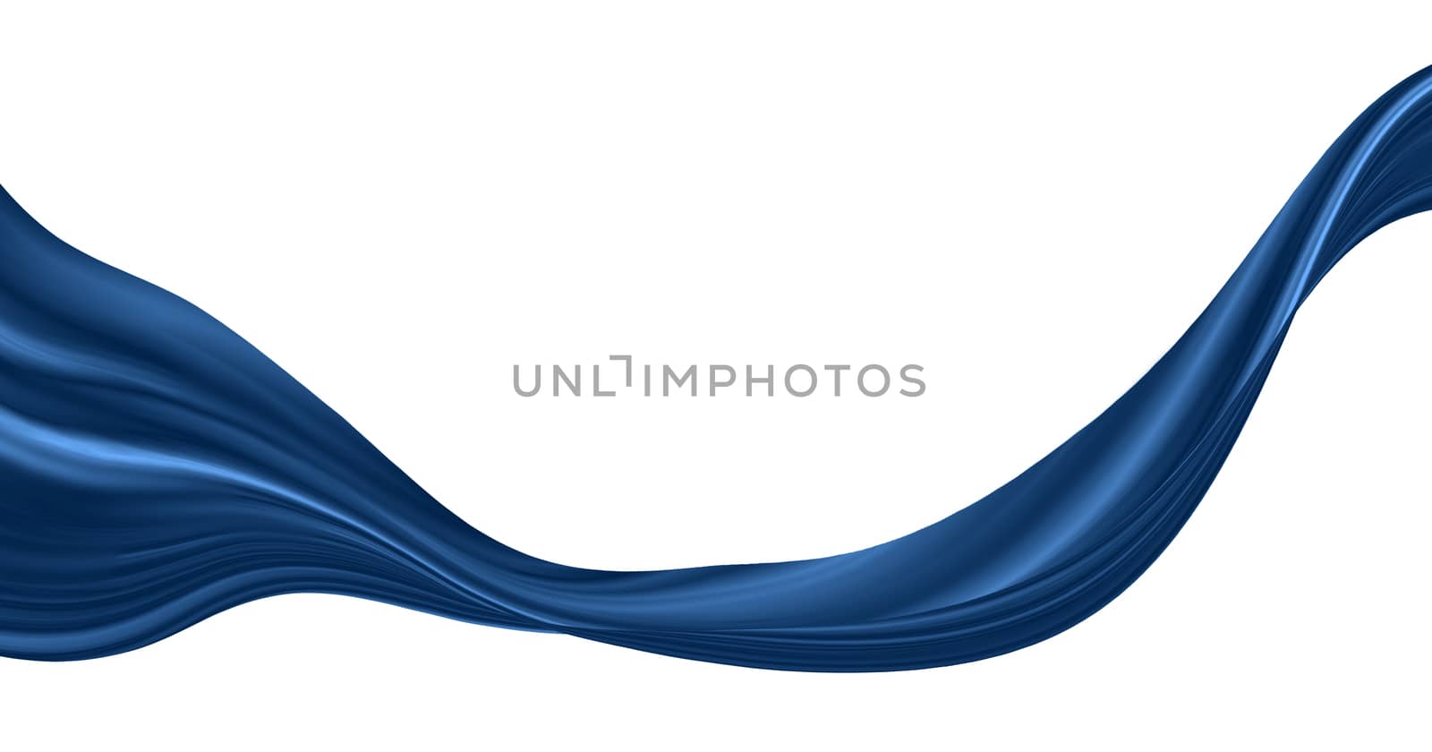 Abstract blue flying cloth isolated on white background with cop by Myimagine