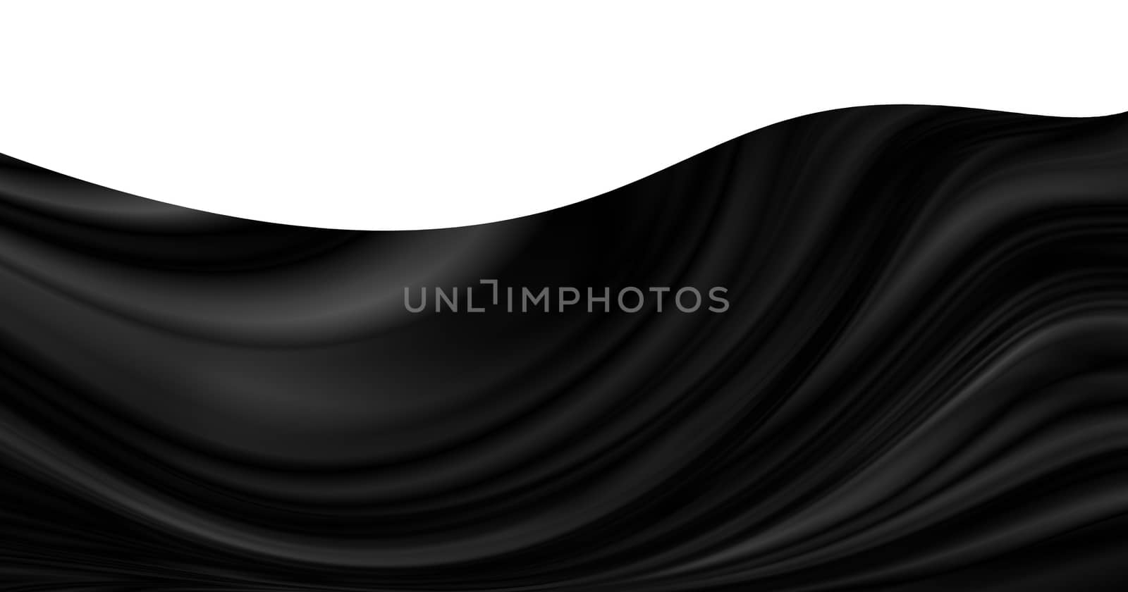 Abstract black cloth isolated on white background with copy space