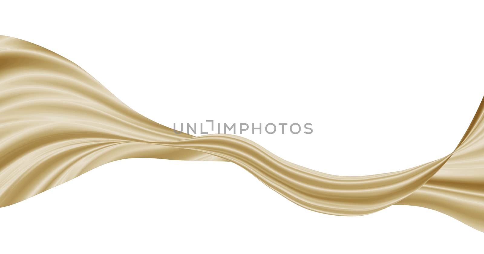 Abstract gold flying cloth isolated on white background with cop by Myimagine