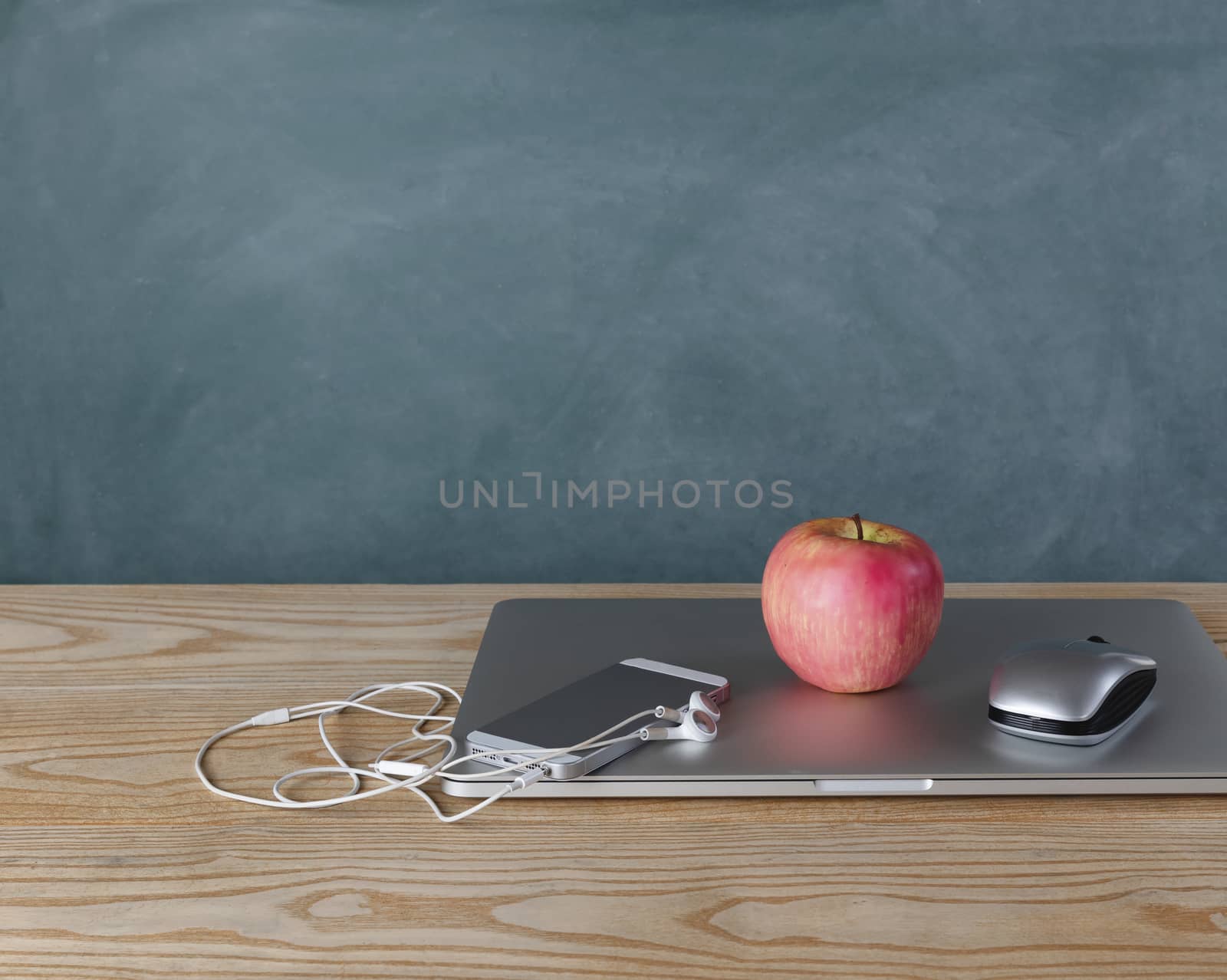 Back to school concept with basic modern technology on desktop  by tab1962