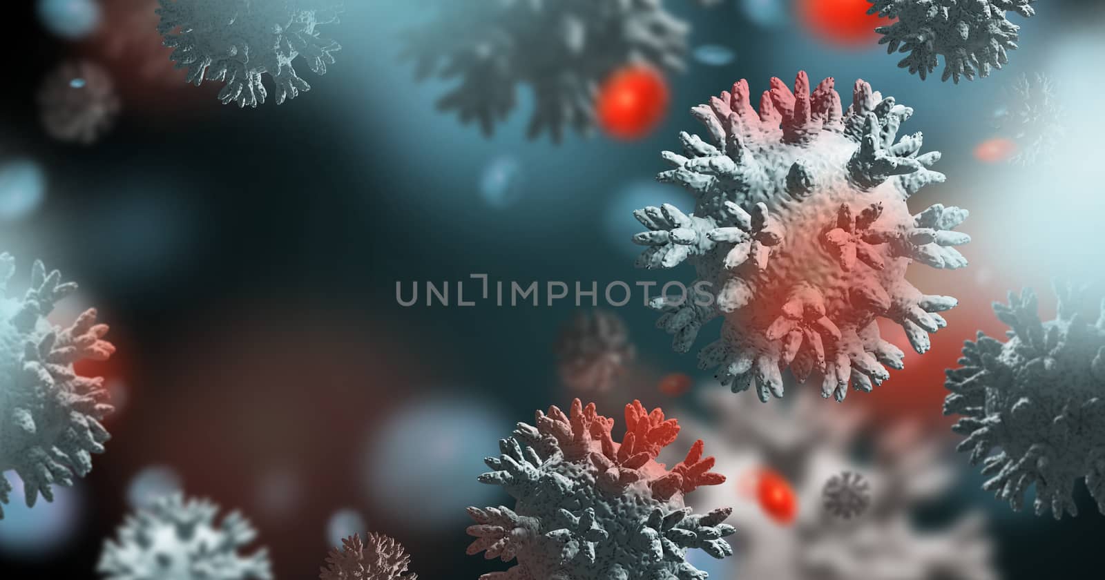 Coronavirus outbreak background with copy space 3D Render