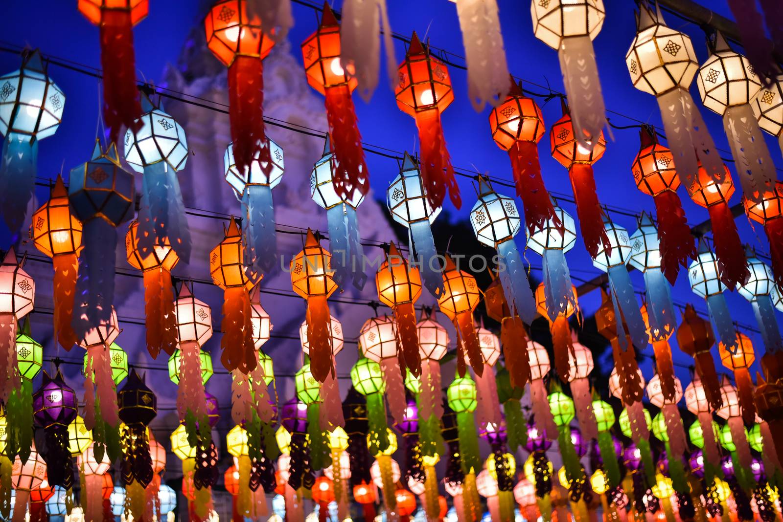 Lanterns for both Thai and Chinese happiness festivals