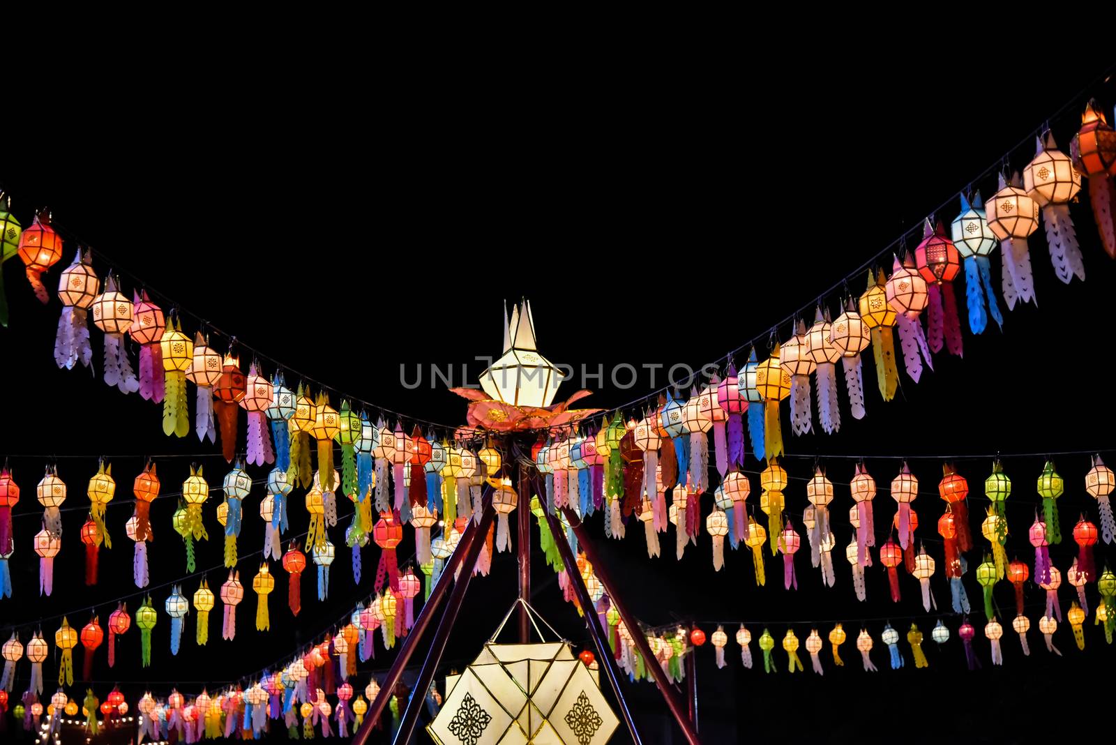 Lanterns for both Thai and Chinese happiness festivals