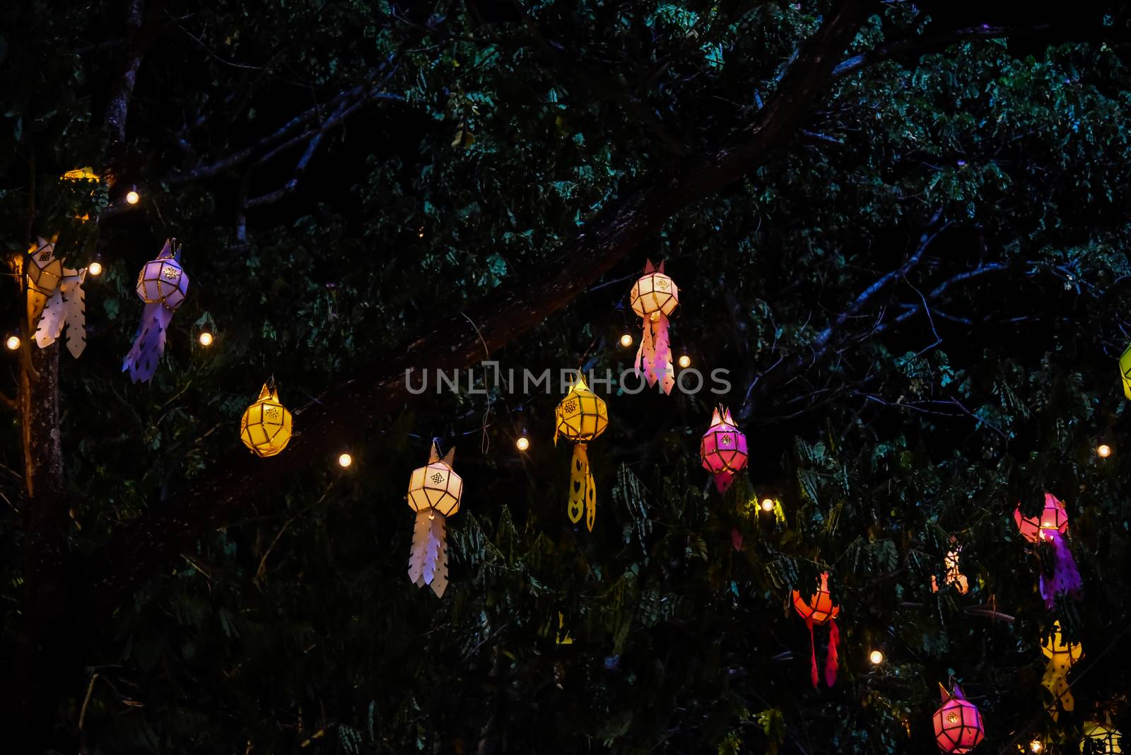Lanterns for both Thai and Chinese happiness festivals