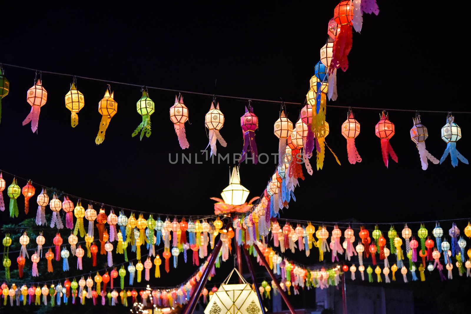 Lanterns for both Thai and Chinese happiness festivals