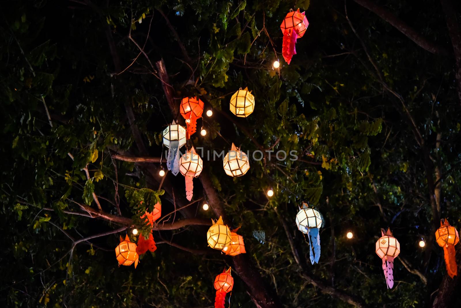 Lanterns for both Thai and Chinese happiness festivals