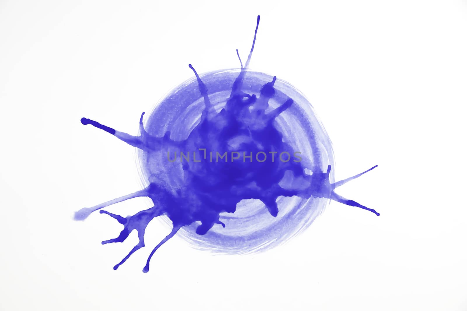 Blue Water Color splash isolate on white background