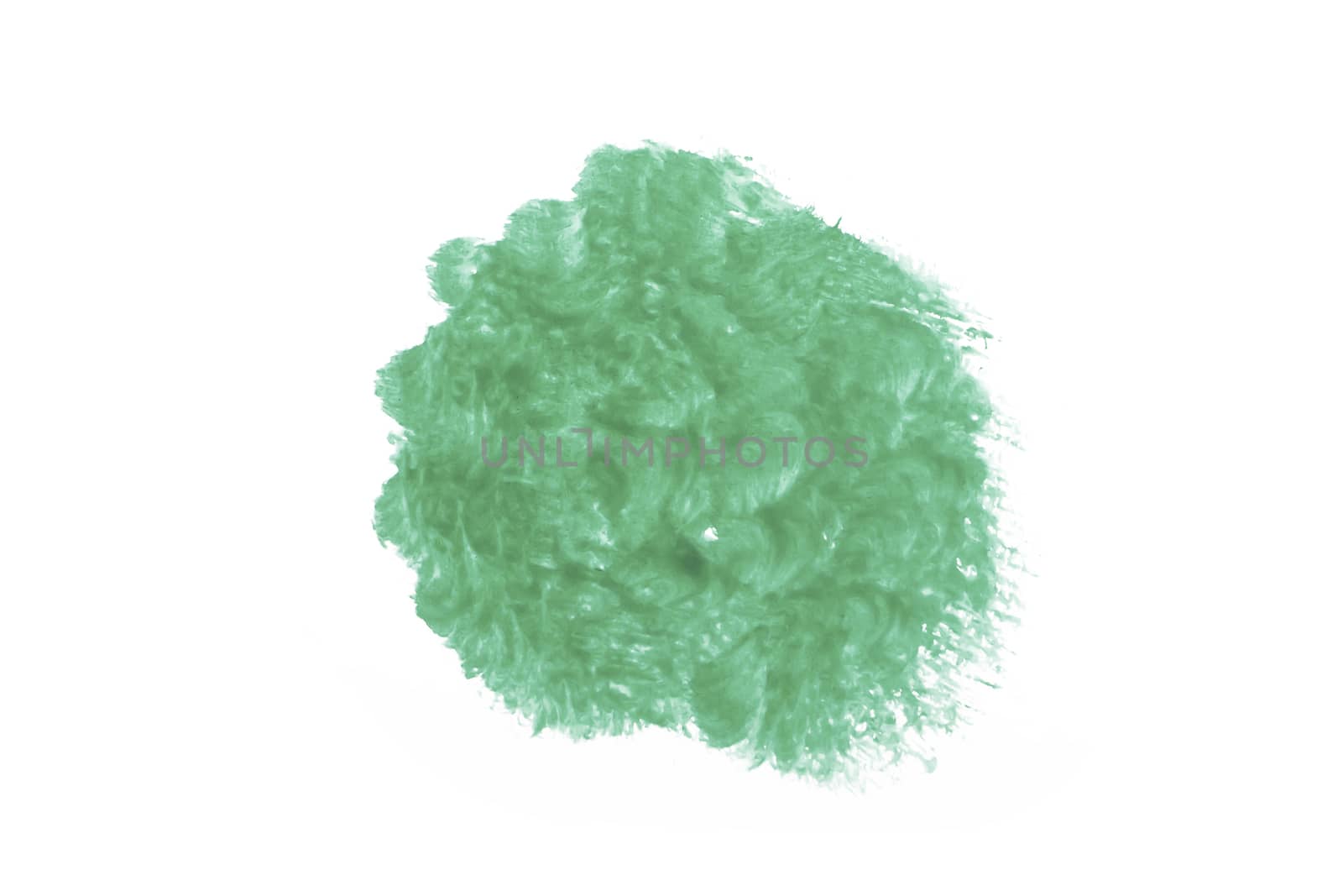 Green Water Color abstract splash isolate on white background