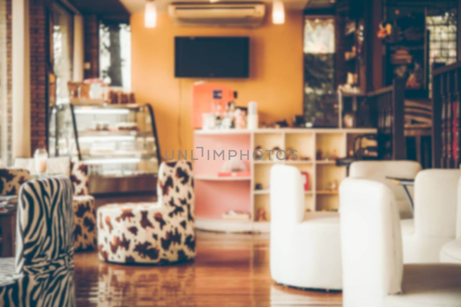 Blur  image of Coffee Shop  for use as Background