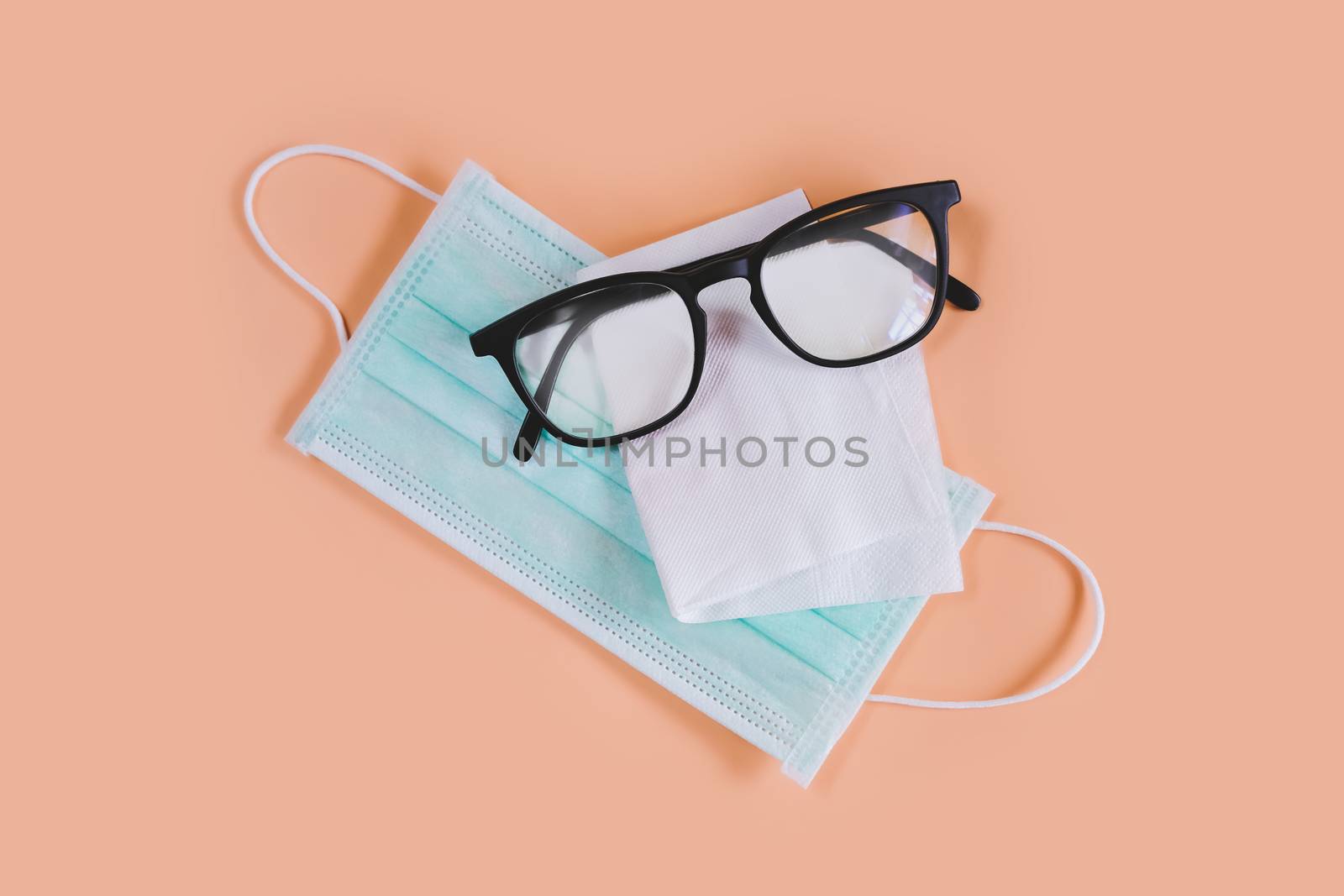 glasses with face masks and tissue by winnond