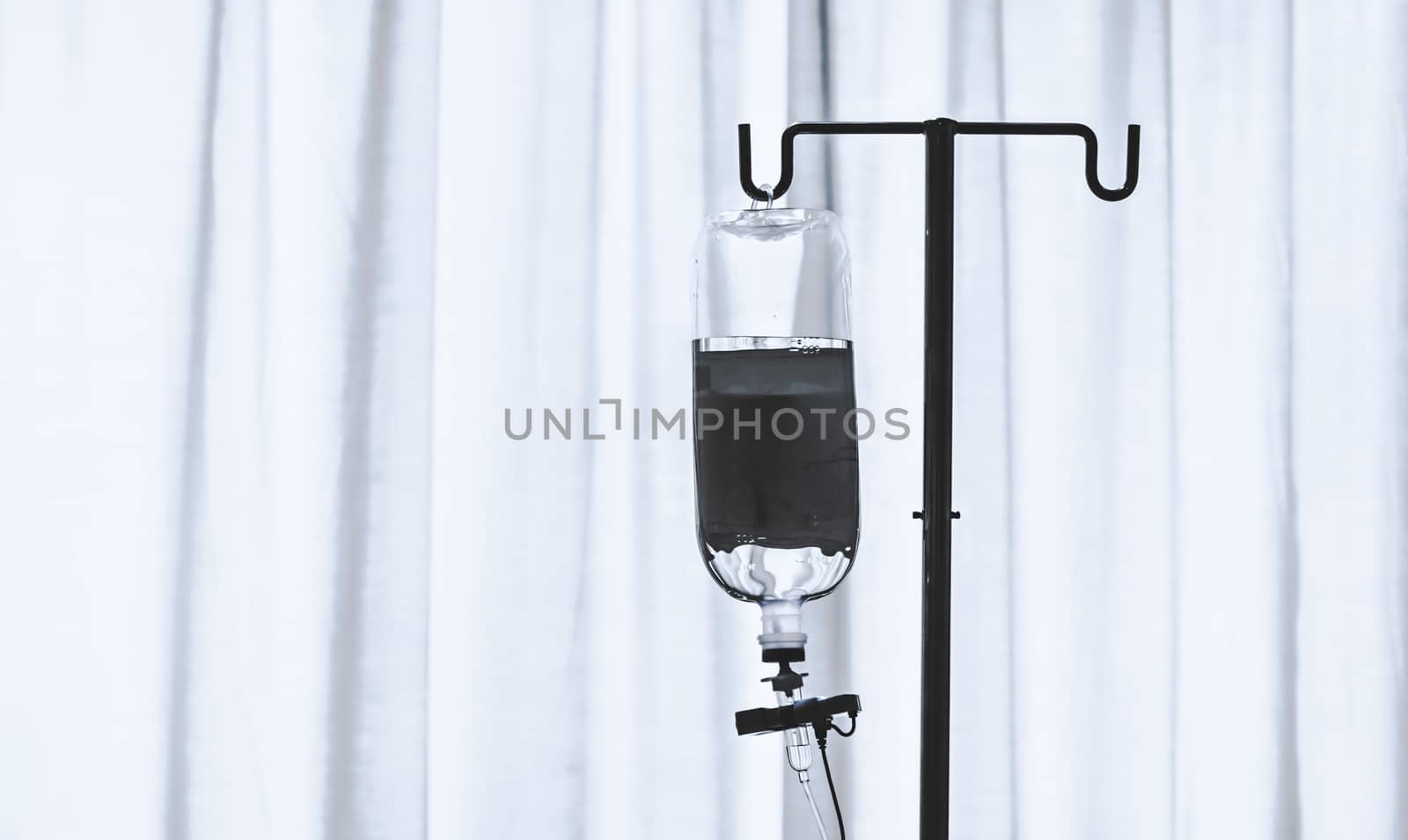 infusion bottle with white curtain by winnond