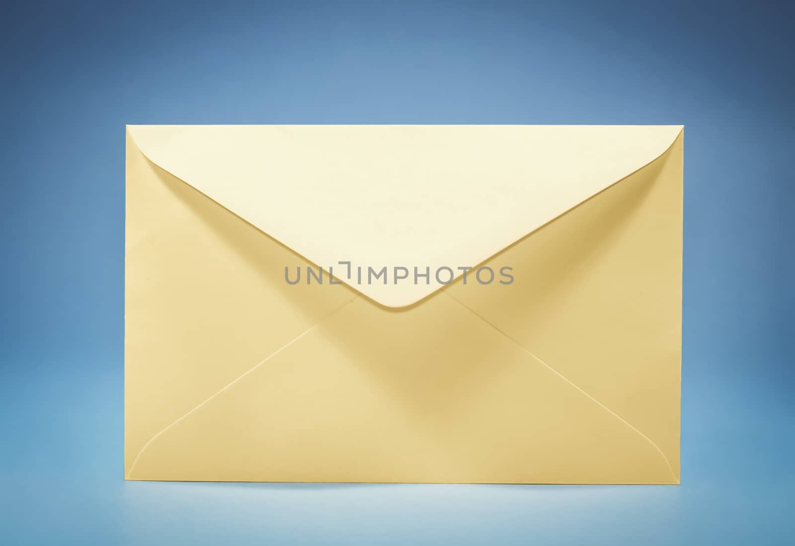 yellow envelope on blue background