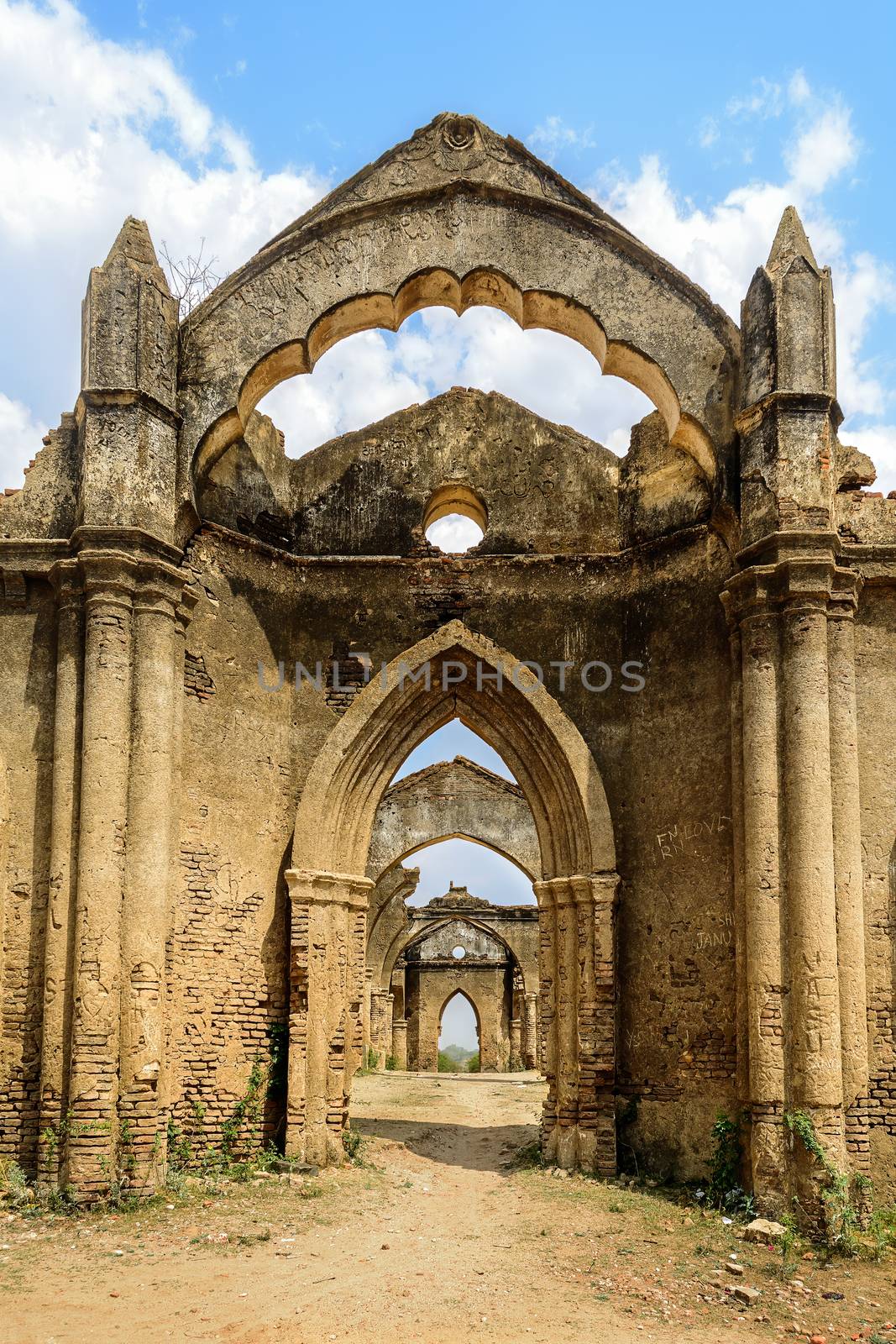 Ruins of old French Rosary church, Settihalli, Karnataka