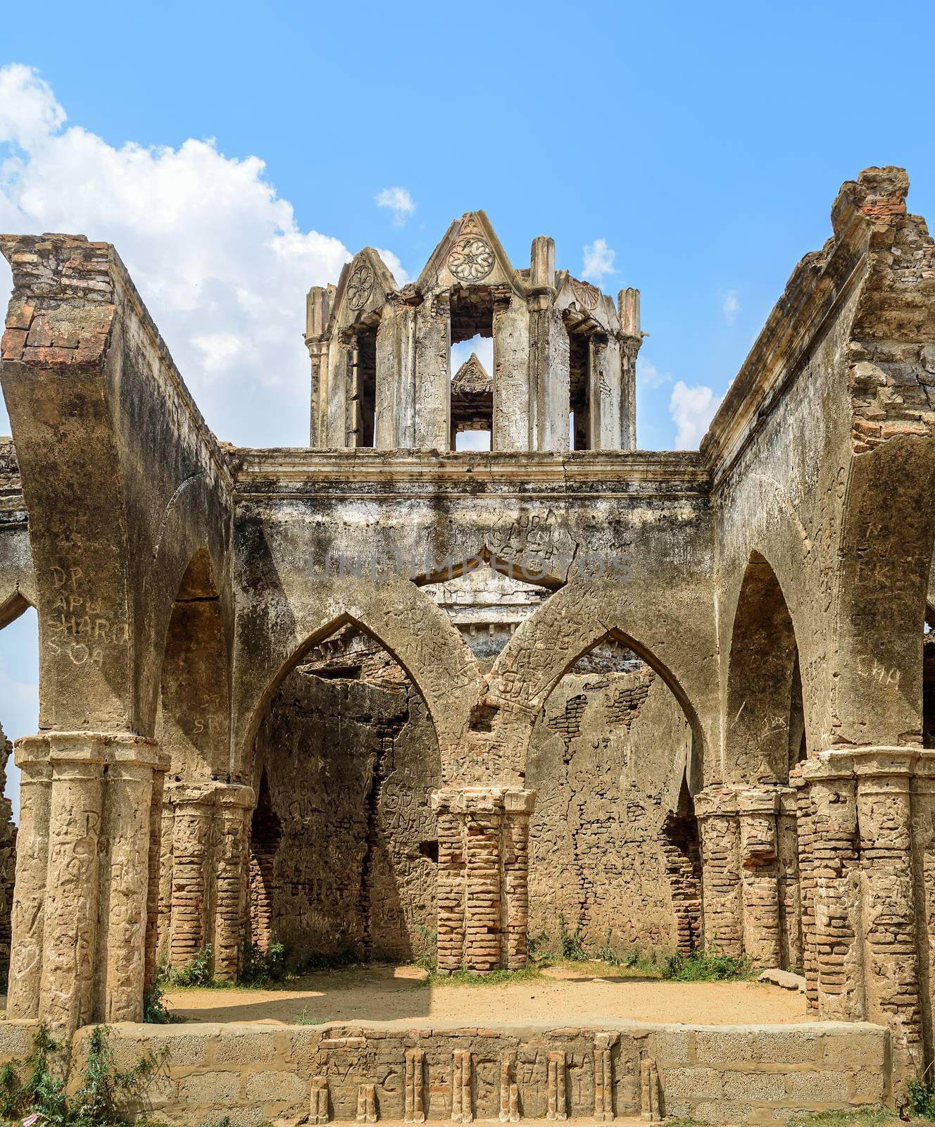 Ruins of old French Rosary church, Settihalli, Karnataka