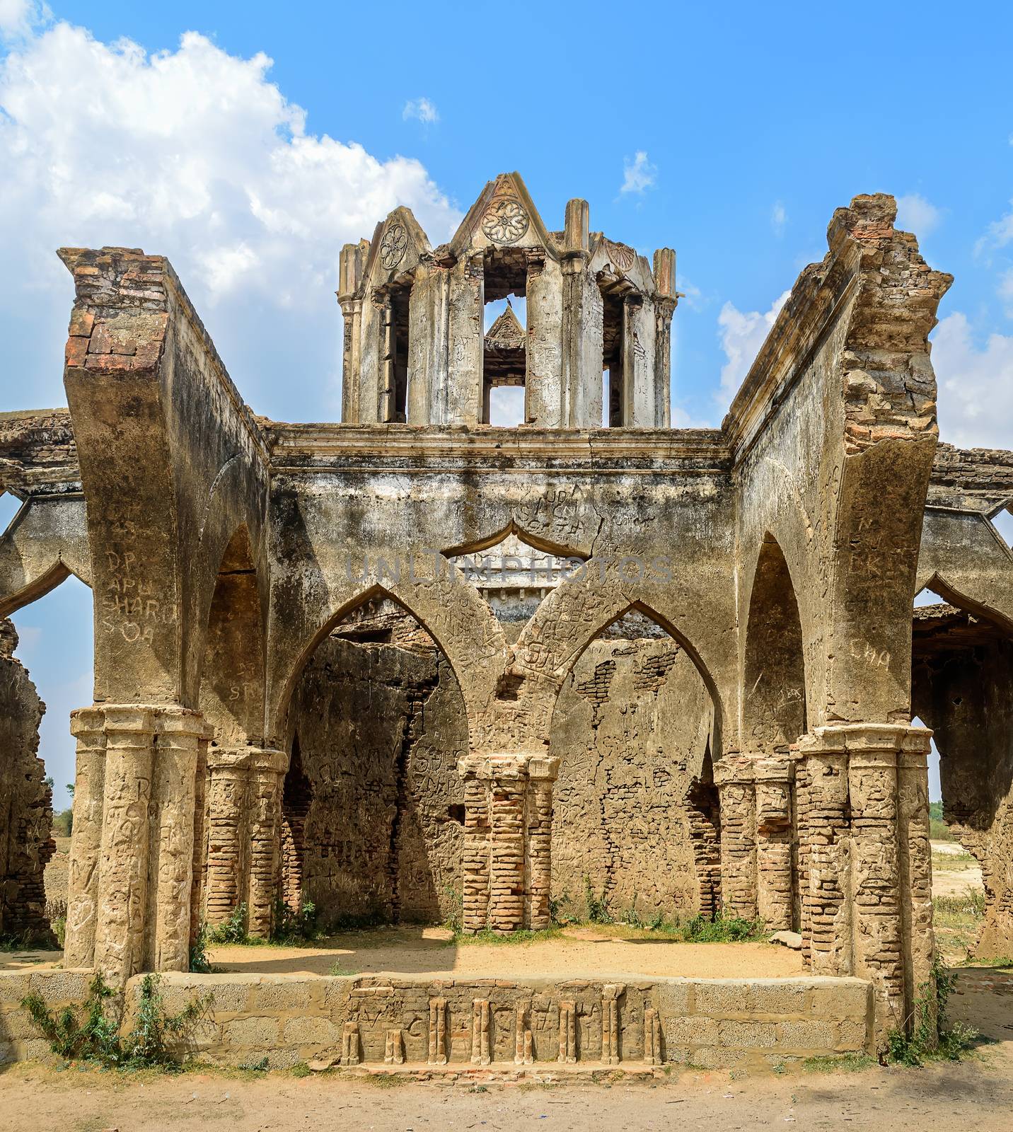 Ruins of old French Rosary church, Settihalli, Karnataka