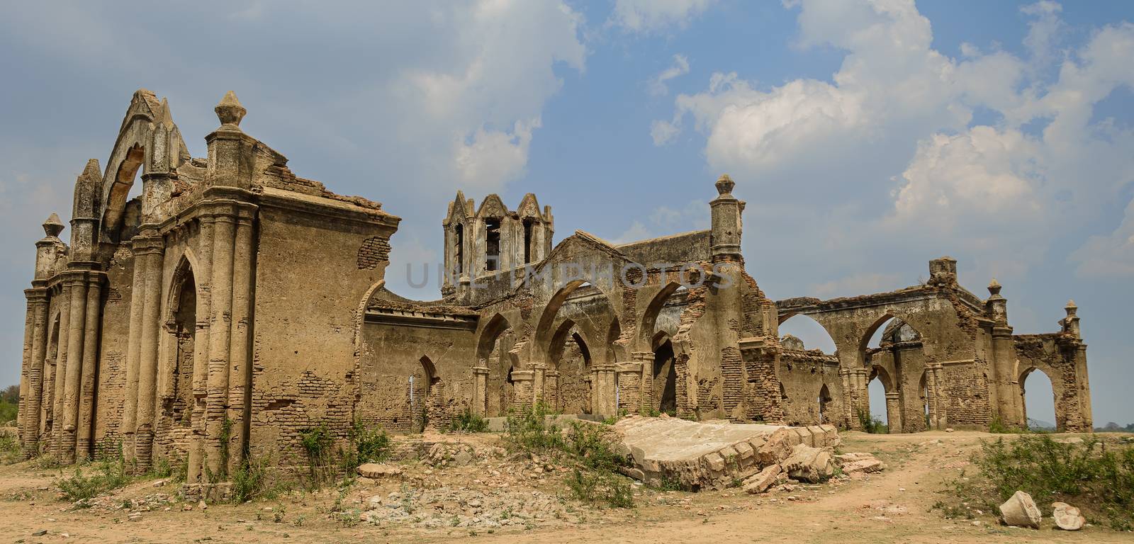 Ruins of old French Rosary church, Settihalli, Karnataka