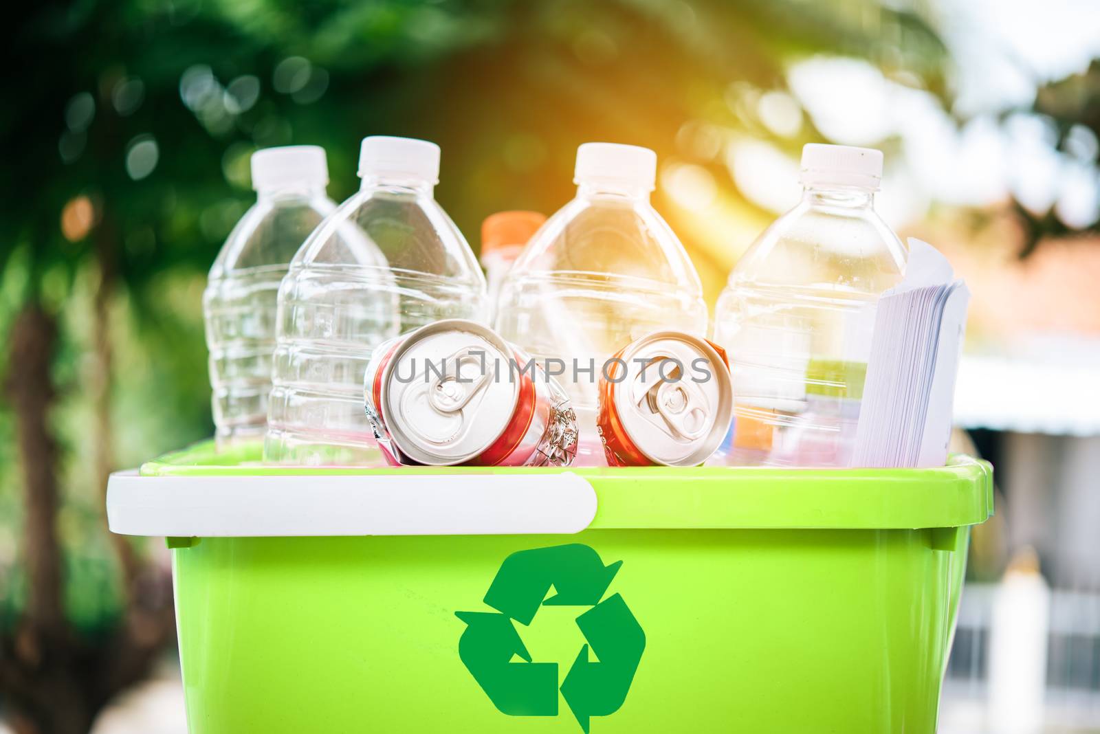 Plastic container for recycling, Concept green by photobyphotoboy