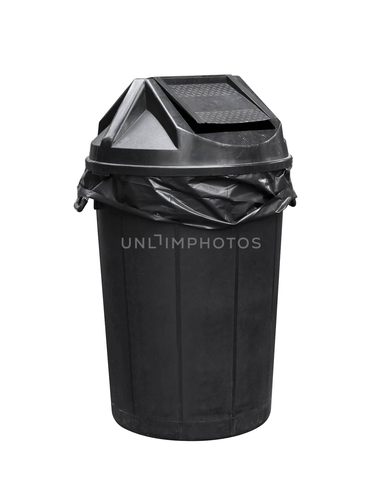 bin for waste, black plastic trash, garbage, junk bin for recycle by cgdeaw