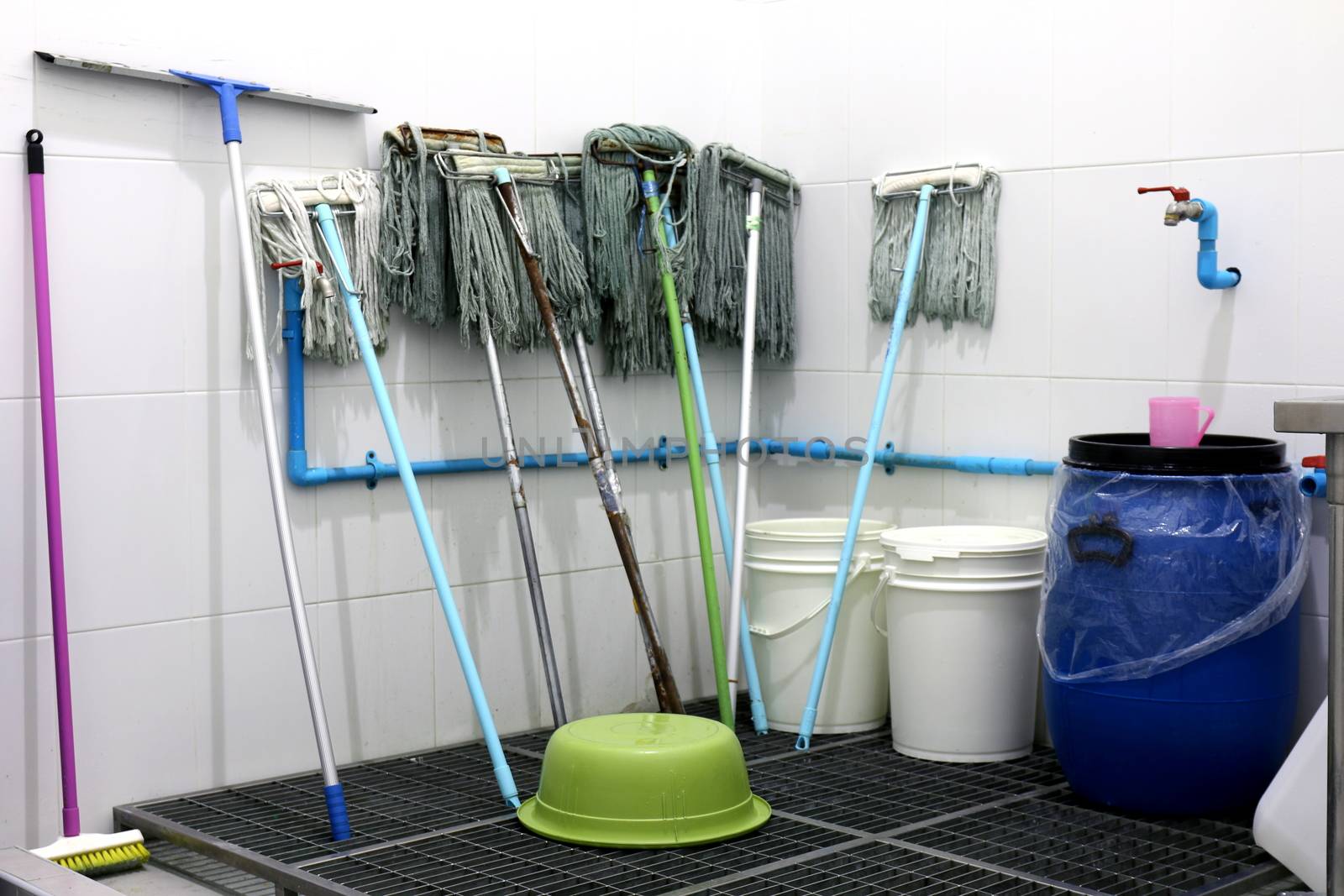mop, mop store area, cleaning equipment, mop tool for housemaid