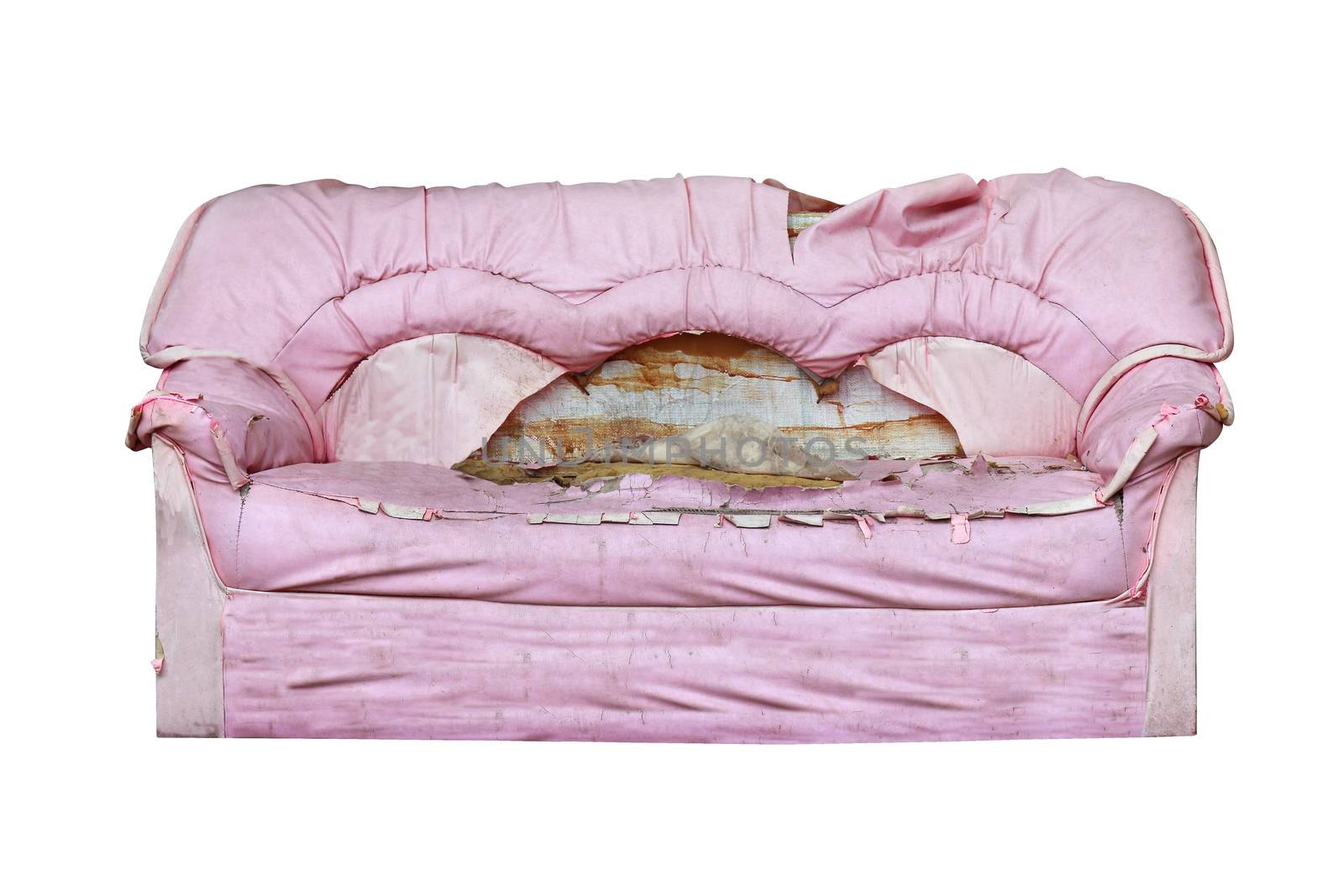 Sofa, Sofa pink old, Sofa dirty isolated on white background by cgdeaw