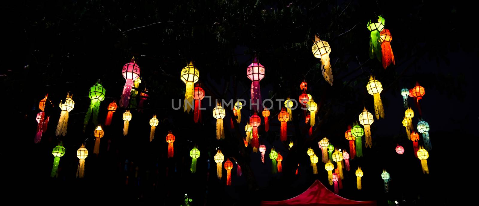 Lanterns for both Thai and Chinese happiness festivals