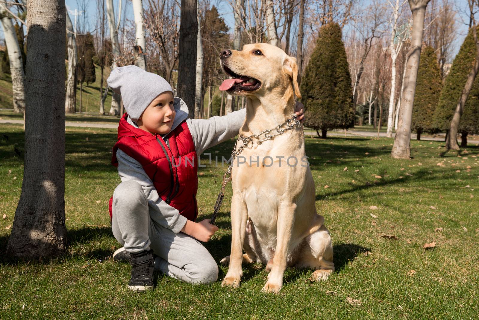 boy walking with a pet by A_Karim