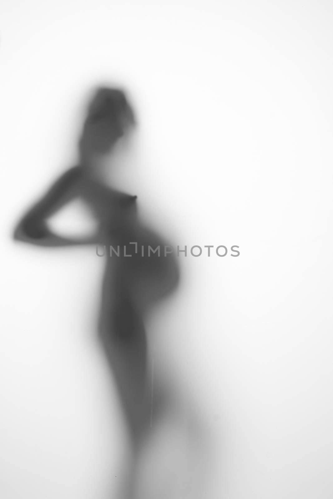 silhouette of a pregnant woman on a light background by A_Karim