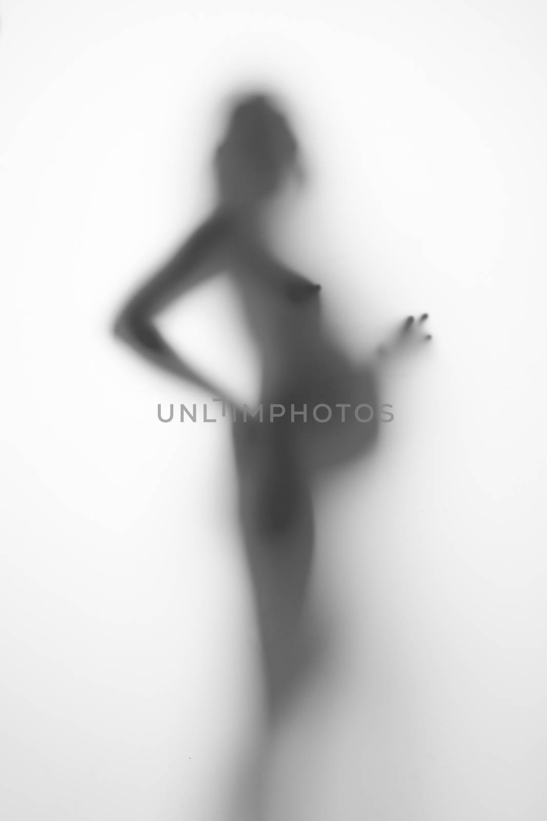 silhouette of a pregnant woman on a light background by A_Karim