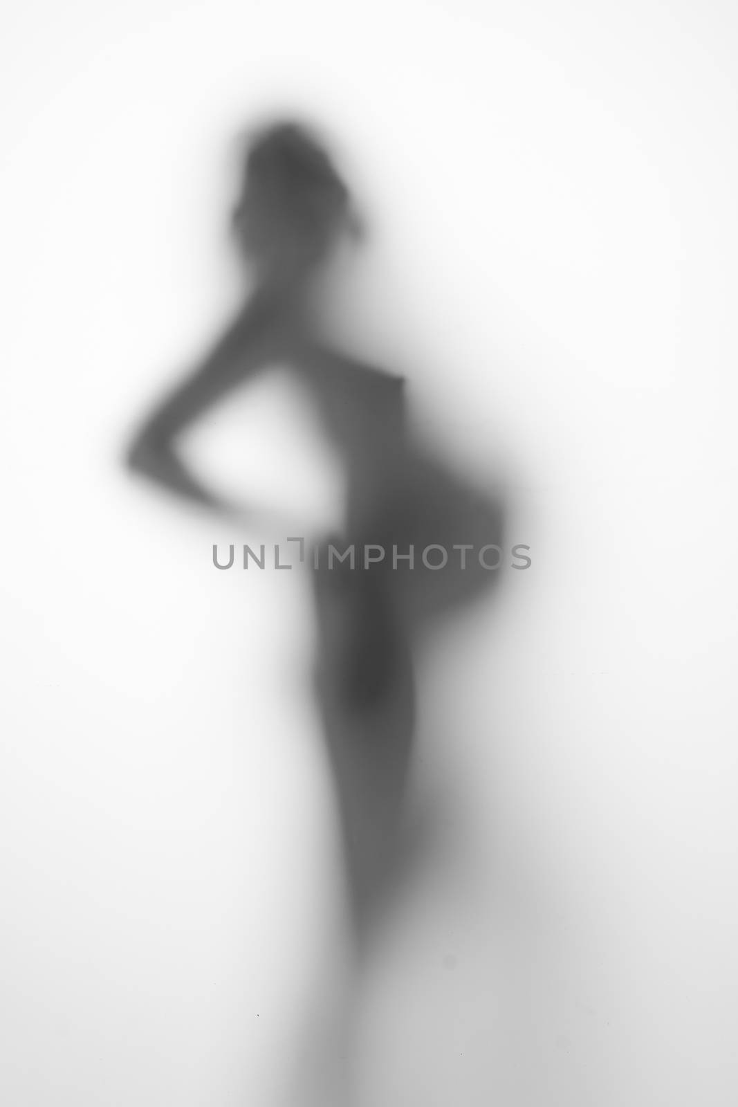 silhouette of a pregnant woman on a light background by A_Karim