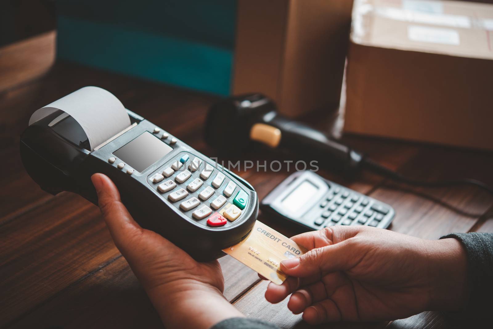 Paying by credit card , buying and selling products using a cred by photobyphotoboy