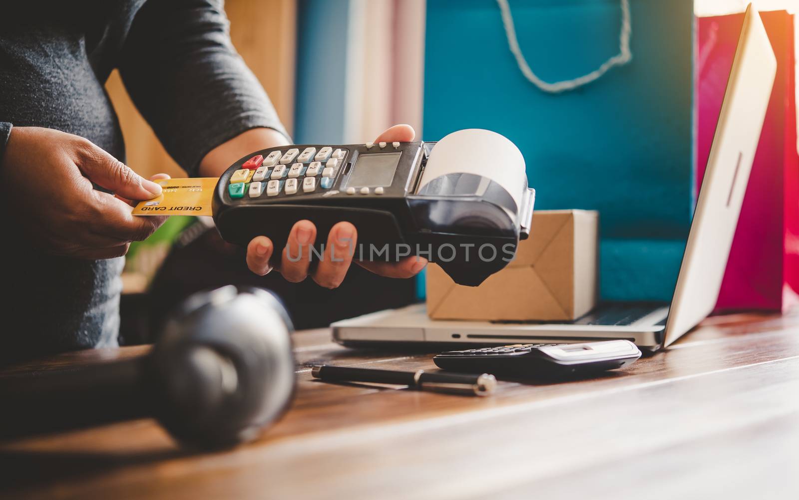 Paying by credit card , buying and selling products using a cred by photobyphotoboy