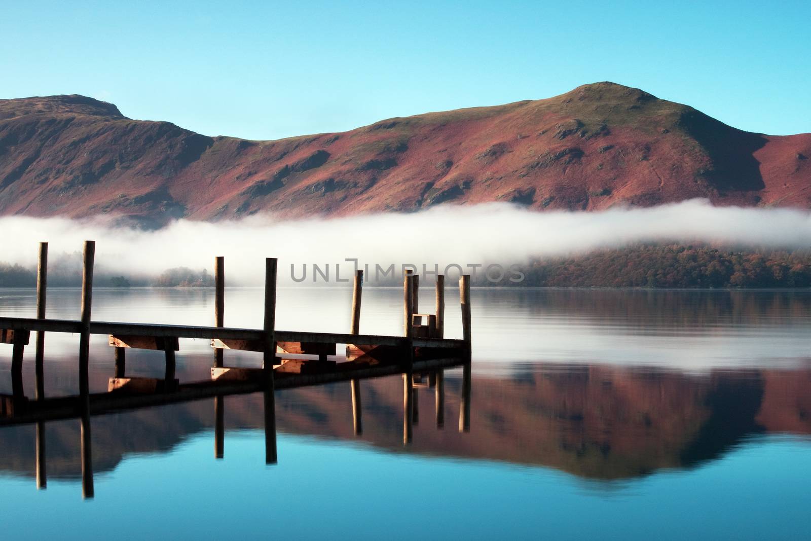 Derwentwater landing stage is on the banks of Derwentwater, Cumbria in the English Lake District National Park.