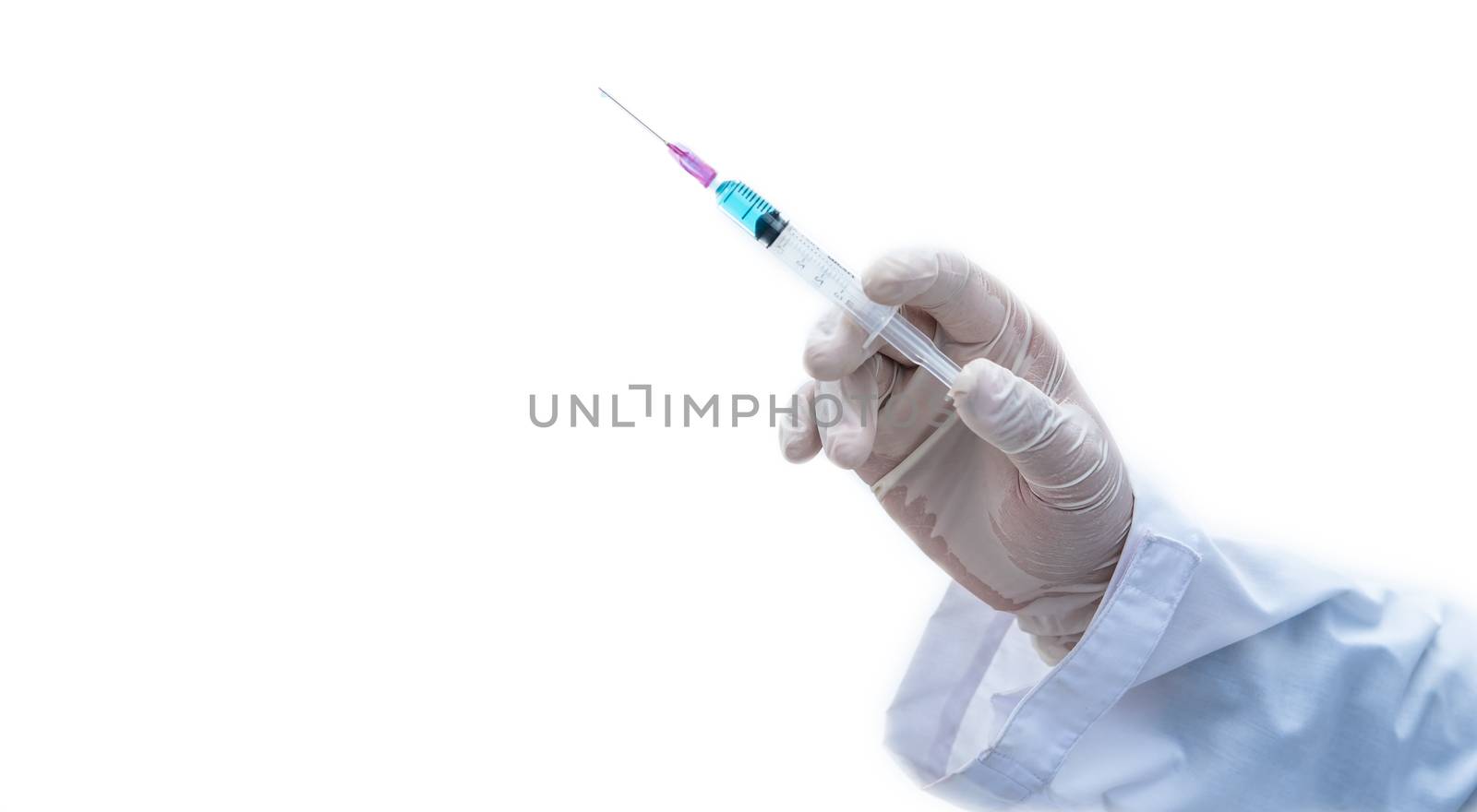 close-up doctor with syringe ready for injection of vaccine to p by photobyphotoboy