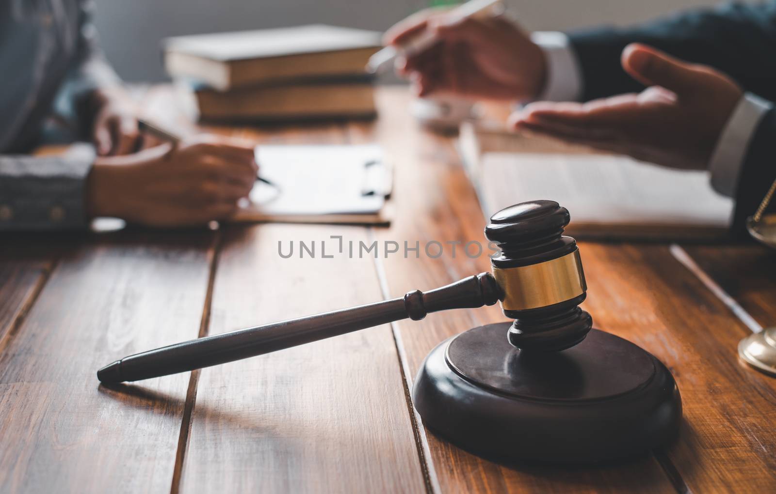 Lawyers give advice about judgment, agreements, justice Customer by photobyphotoboy