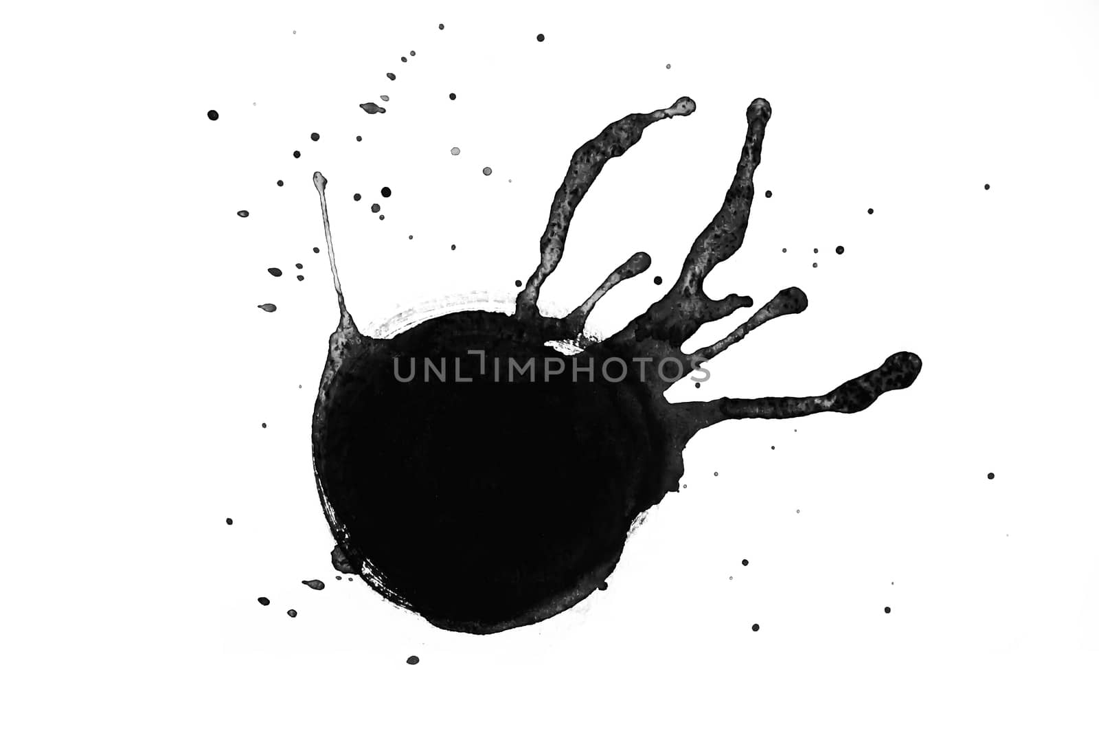 Abstract Ink  splash isolate on white background