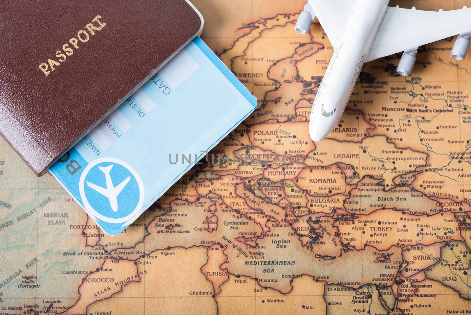 passports placed on a world map concept Travel by photobyphotoboy