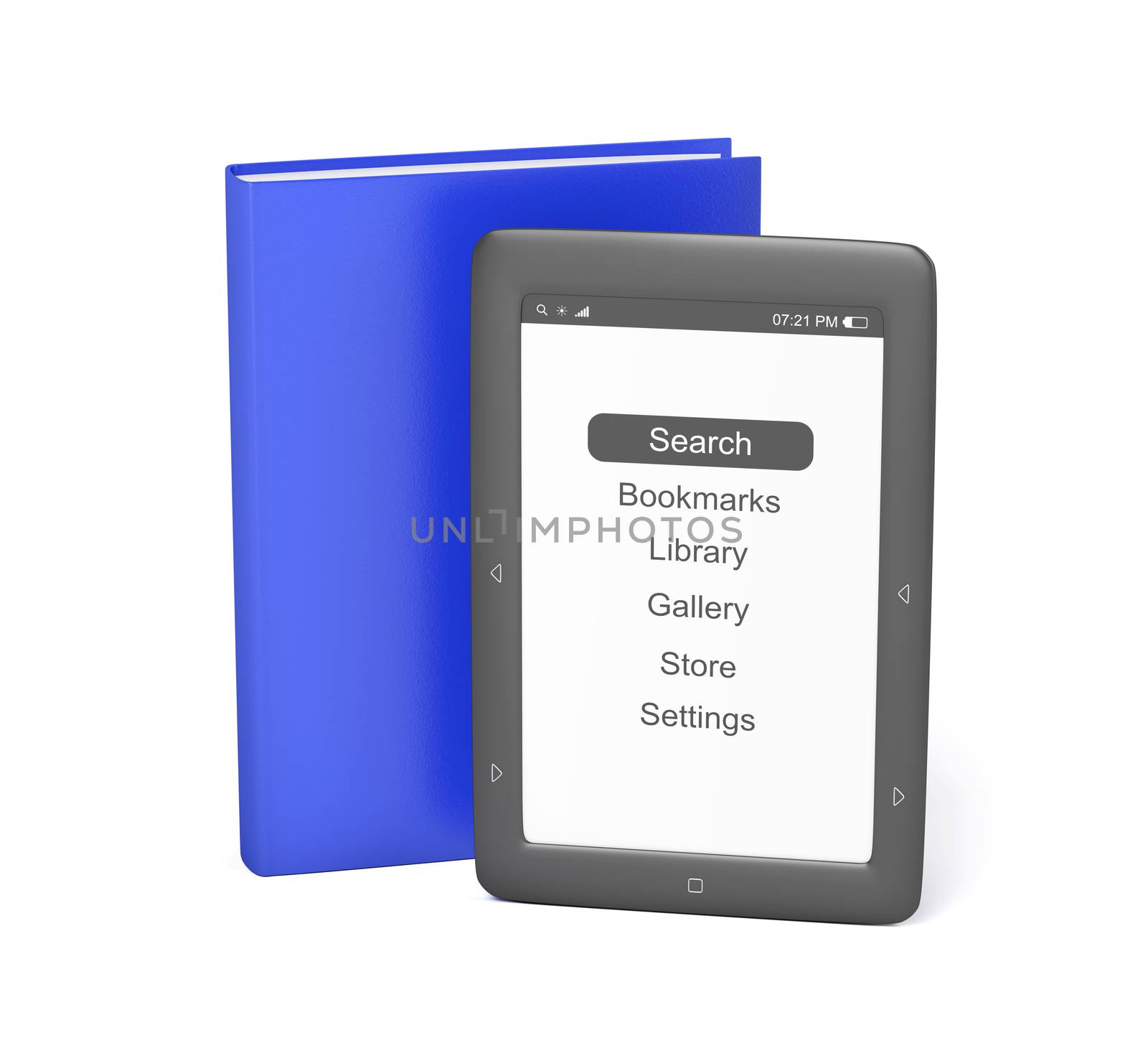 E-book reader and book by magraphics