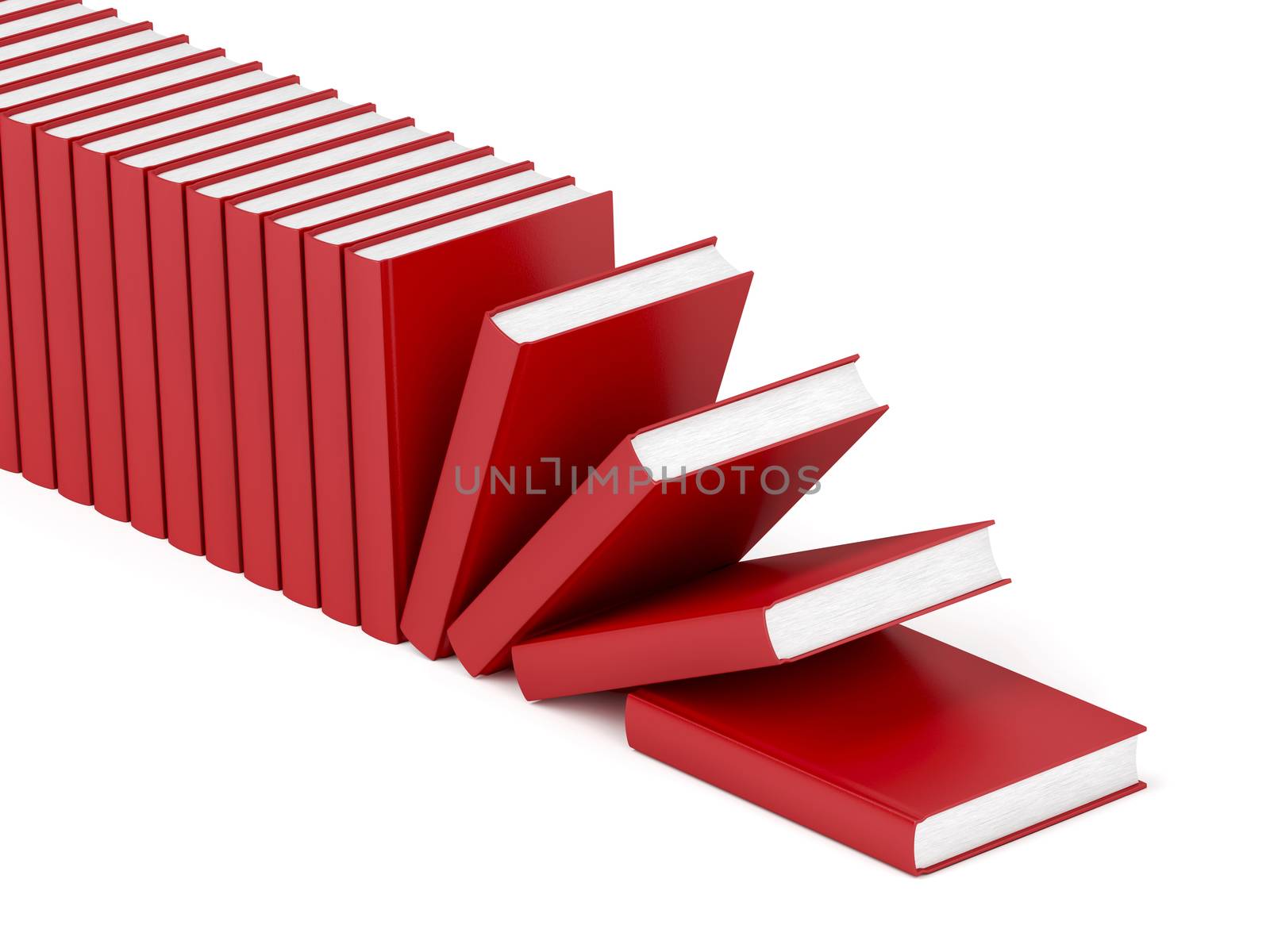 Row with many red books by magraphics