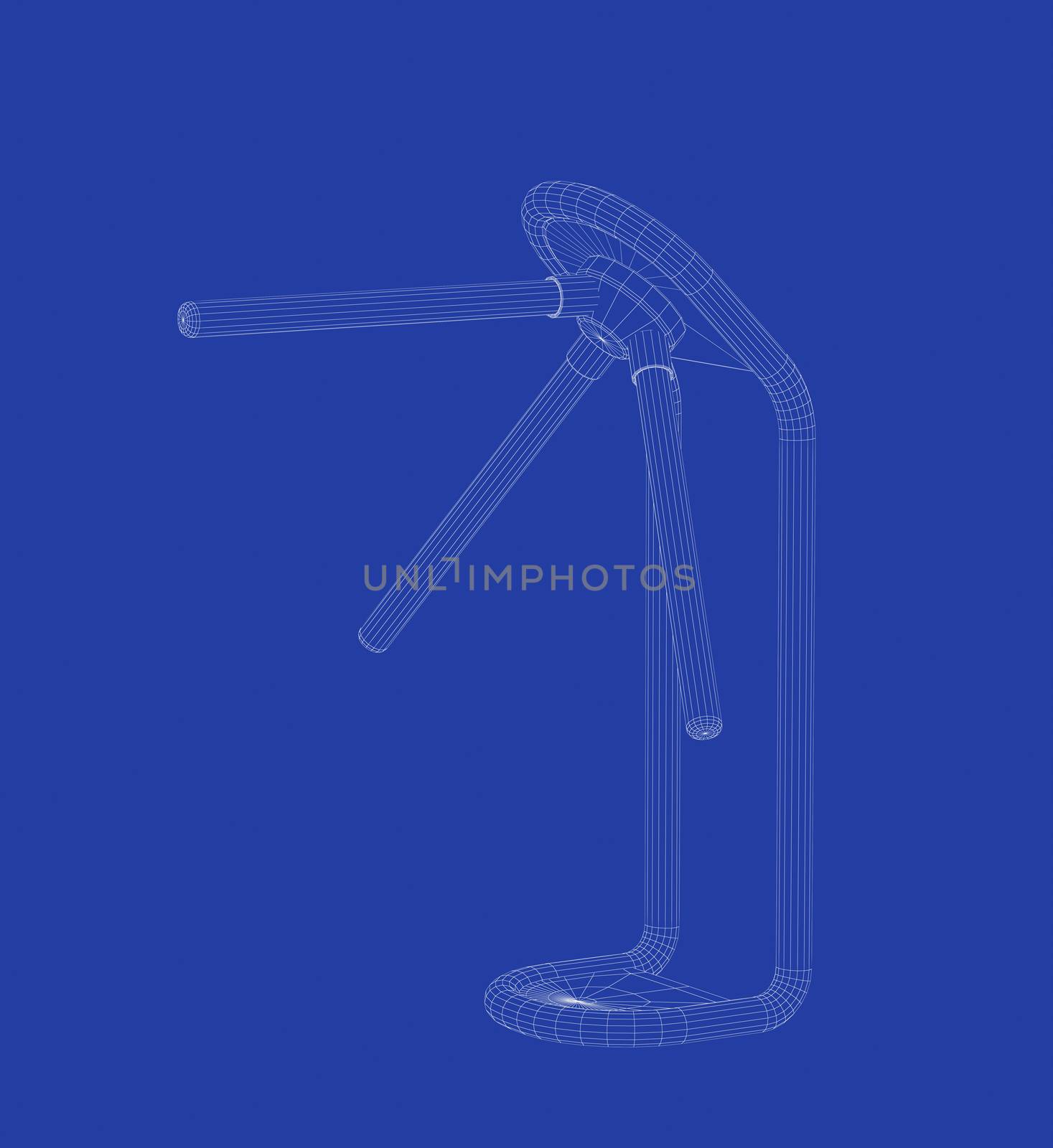 3D wire-frame model of turnstile