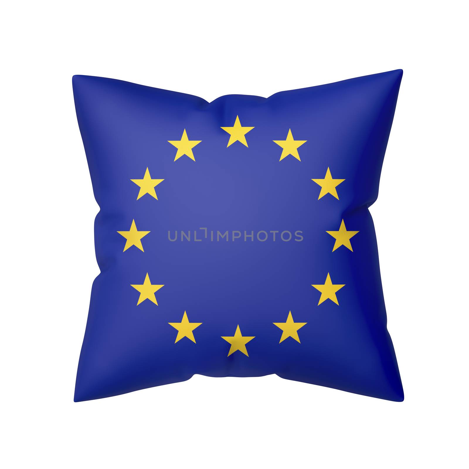 European flag on pillow isolated on white by magraphics