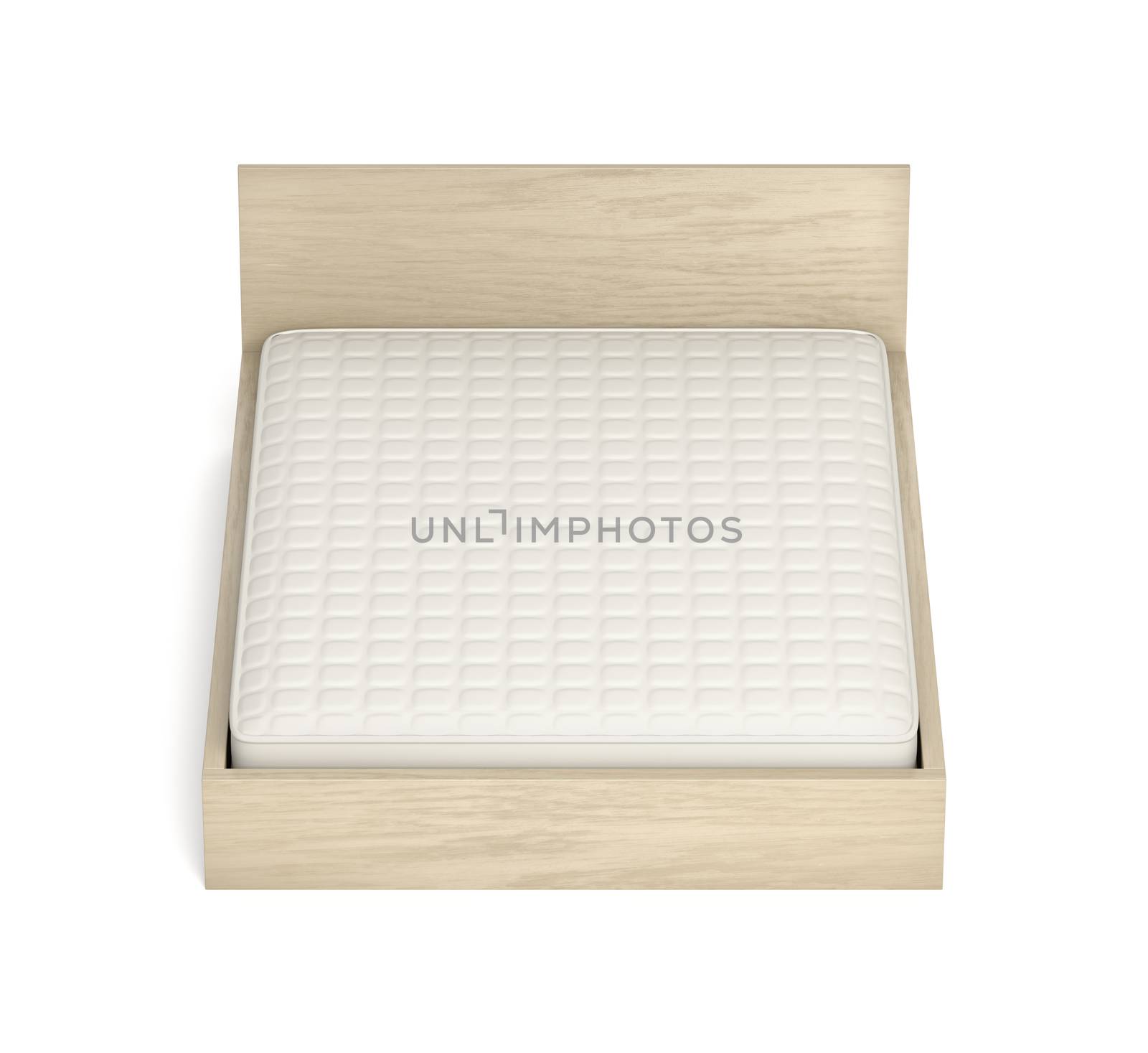 Wooden bed with memory foam mattress by magraphics